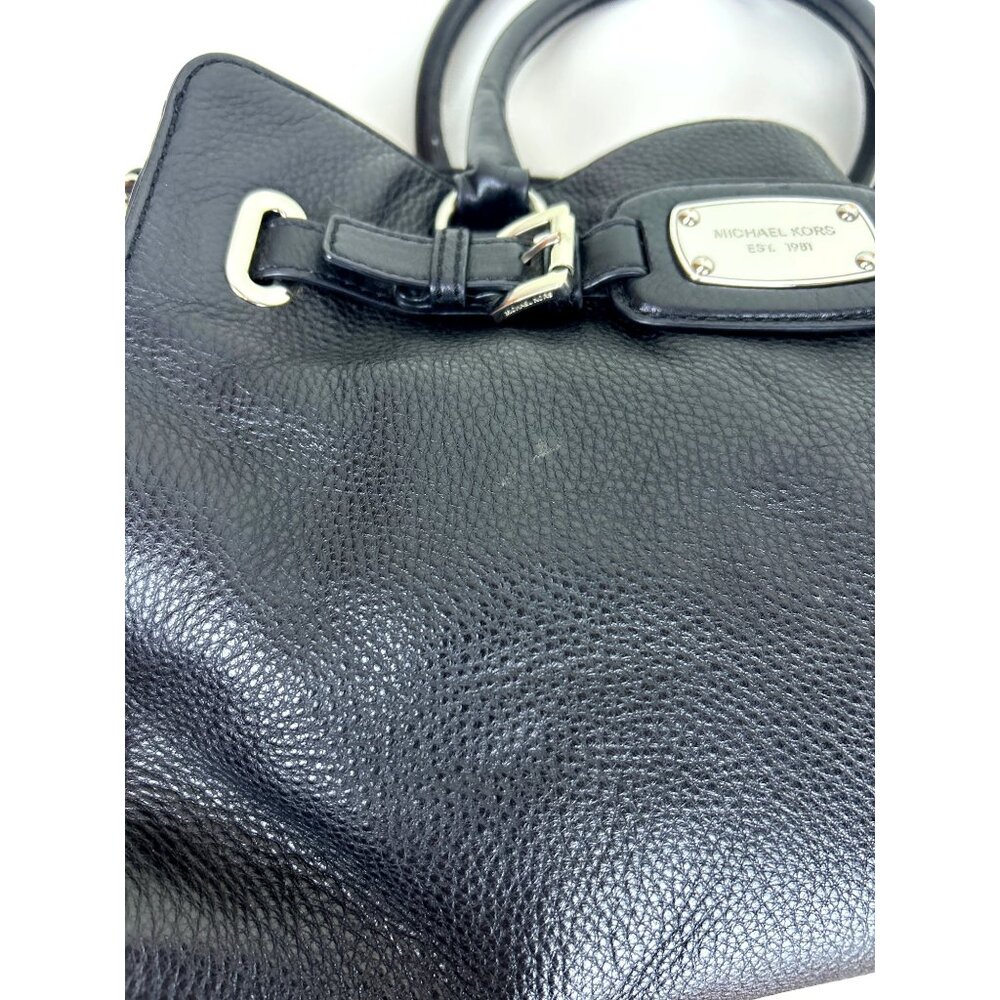 Michael Kors Black Leather Satchel with Chain Strap - Picture 4 of 13